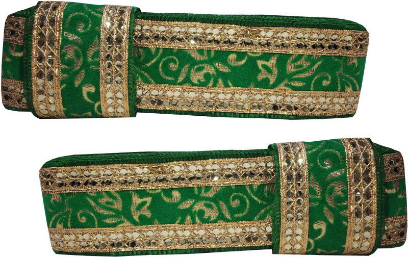 Utkarsh Pack Of 2 pcs WG0041 Green And Golden Gota Patti Machine Made Embroidery Lace Border Material for Saree Suit Borders/Dupatta/Lehengas/Blouses With 5.08cm Width And 9 Mtr Long Lace Reel  (Pack of 2)