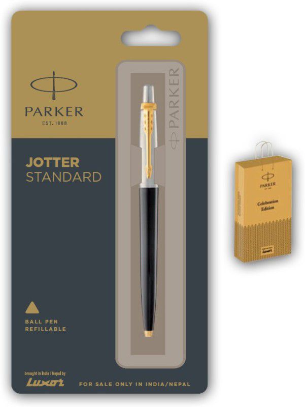 PARKER Jotter Standard Ball Pen with Gold Trim with Bag Ball Pen  (Blue)