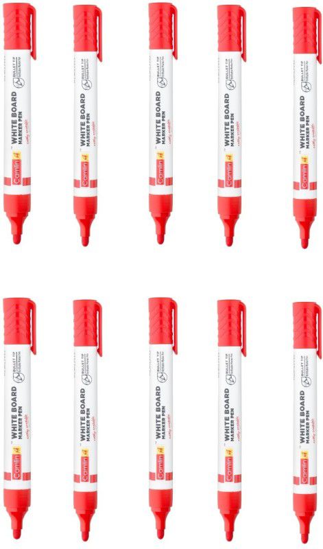 Camlin Permanent Marker Pen  (Set of 10, Red)