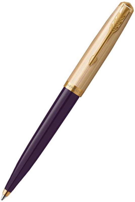 PARKER 51 DELUXE PLUM WITH GOLD TRIM BALLPOINT PEN Ball Pen  (Blue)