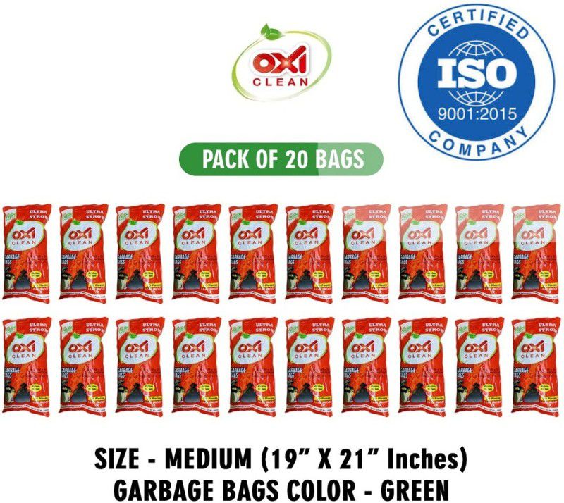 Oxi Clean grgreen020 Medium 20 L Garbage Bag  (20Bag )