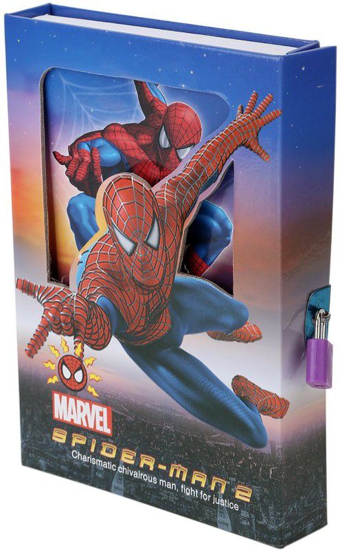 KARBD Spiderman 2.0 Secret Lock Diary with Cover Box Regular Notebook Ruled 40 Pages  (Multicolor)