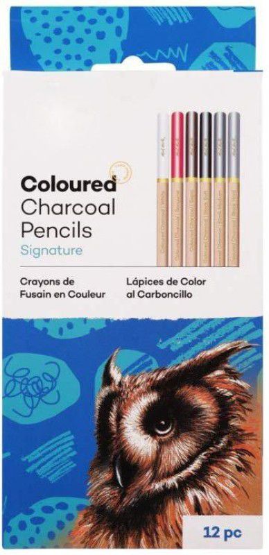 ARTTWALA COLOR CHARCOAL PENCIL ROUND Shaped Color Pencils  (Set of 12, Multicolor)