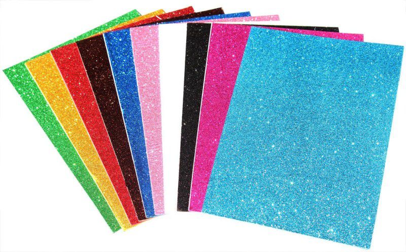 A-Mart™ A4 Size Glitter Eva Foam Sheet Pack Of 10 2 mm Acrylic Sheet  (2 mm)