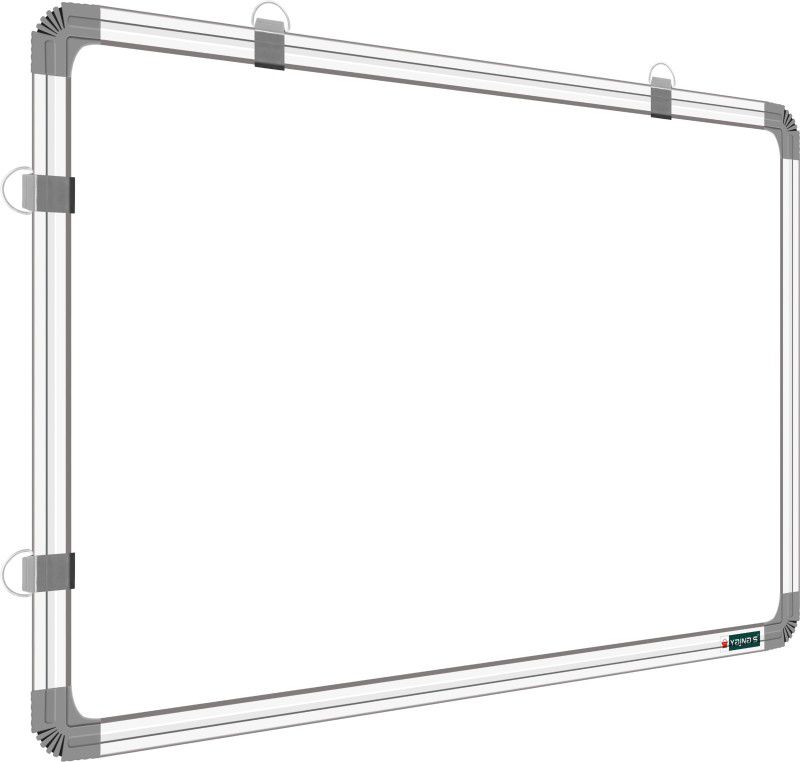 ShelfKing Non Magnetic 1.5X2 Feets Double Sided White Board & Chalkboard Both Side Writing Boards Whiteboards  (White, Green)