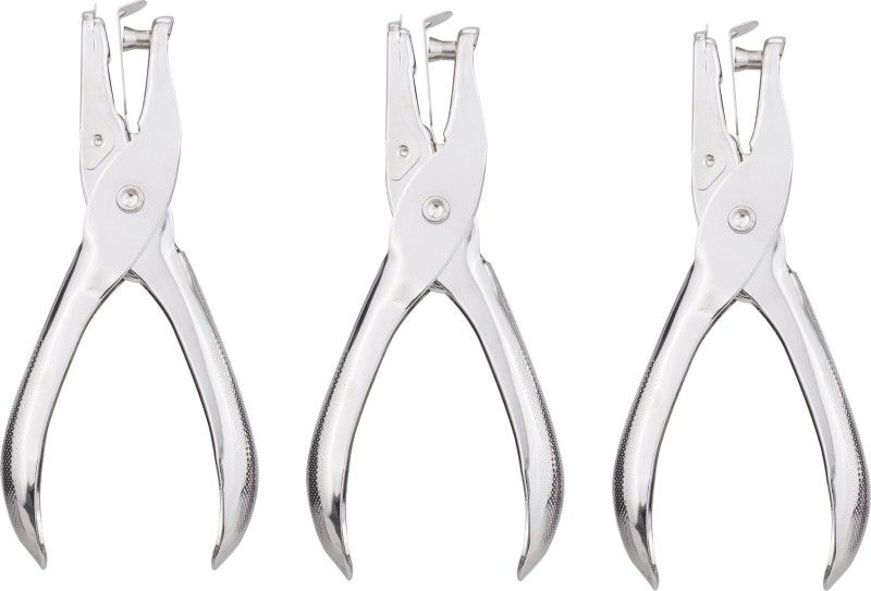 Deli W0114 Start Series 1-Hole Anti-Corrosive Metal Plier Punch, 6mm-Hole Punches & Punching Machines  (Set Of 3, Silver)