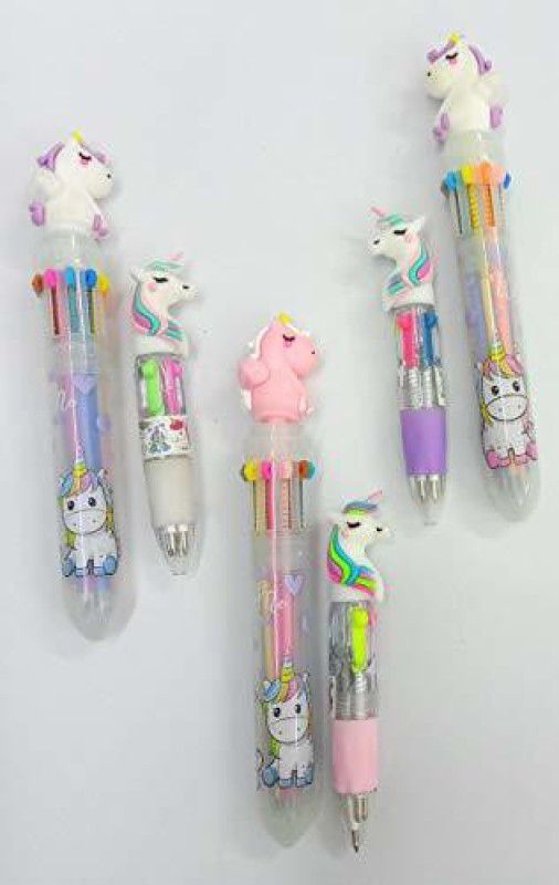 Tera13 unicorn Ball Pen  (Pack of 6, Multicolor)