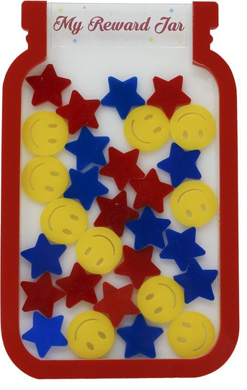 the rosette imprint Reward Jar for Kids with Stars and Smileys Theme, Scrapbook Kit  (Partially Assembled)