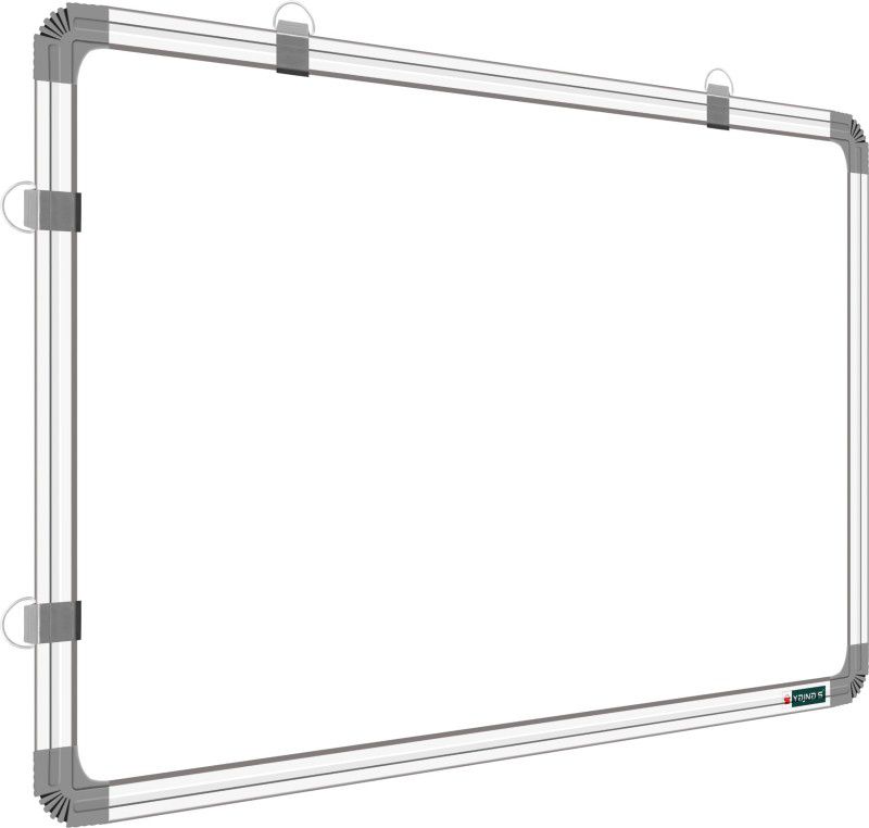 YAJNAS 3x4 Ft, Non Magnetic Double Sided Writing White board & Chalkboard, Pack of 01 White, Green board  (90 cm x 120 cm)