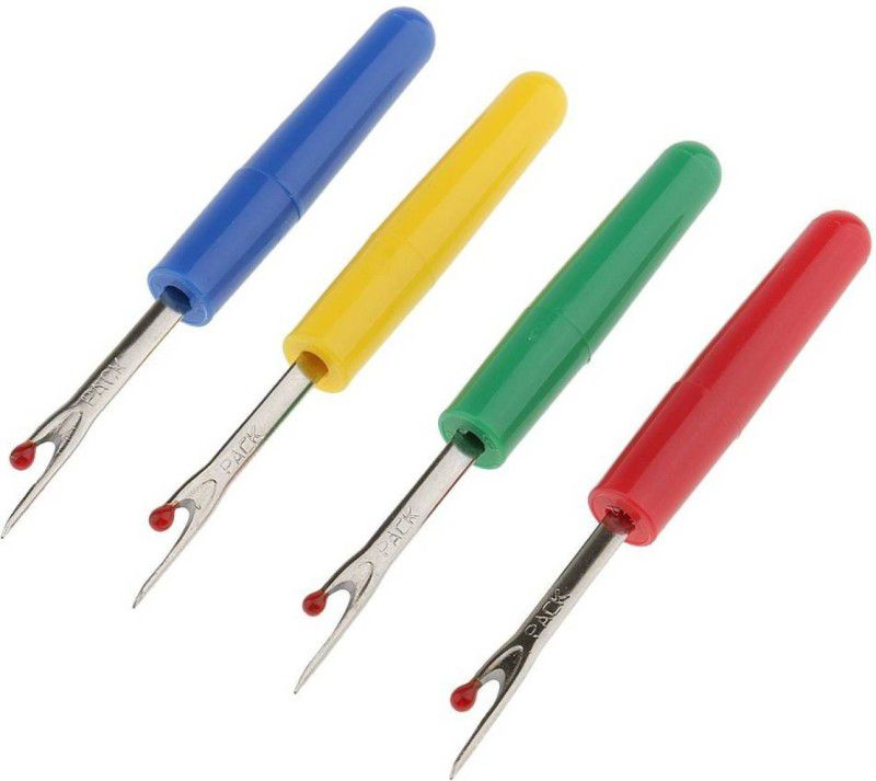 Lucknow Crafts (4PCS) SEAM RIPPER STITCH OPENER NEEDLE WITH COVER -PACK OF 4 Seam Ripper