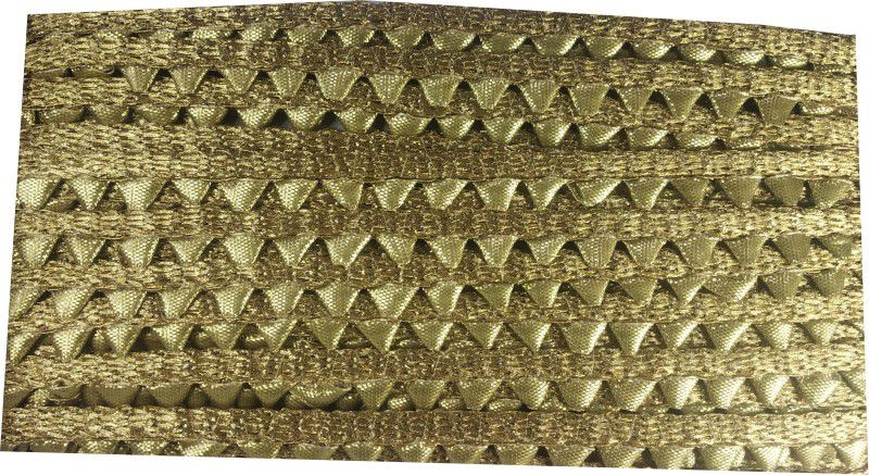 Utkarsh WG0024 WG0020 Golden Lace Patta Gota Patti With Mini Golden Triangles Design Machine Made Embroidery Lace Border With 0.762cm Width And 9 Mtr Long Lace Reel  (Pack of 1)