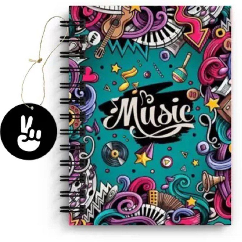 DI-KRAFT Doodling Art Notebook A5 Diary Unruled 160 Pages  (Multicolor 2)
