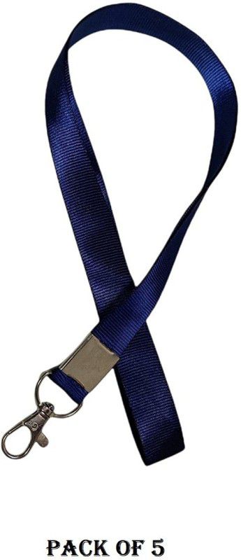 JSMSH 1 inch Thick Lanyards with Badge Clip (Navy Blue, Pack of 5) Lanyard  (Navy Blue)