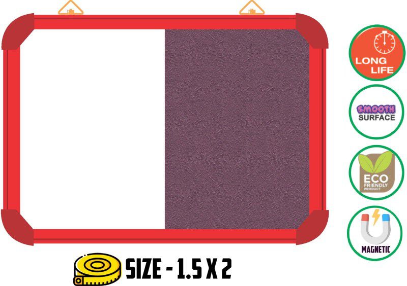 WRITING AND DISPLAY MAGNETIC board for office & school lightweight 1.5*2 feet, RED Aluminium(LAVENDER)Bulletin Board Bulletin Board MAGNETIC BOARD Bulletin Board CORK Bulletin Board  (LAVENDER)