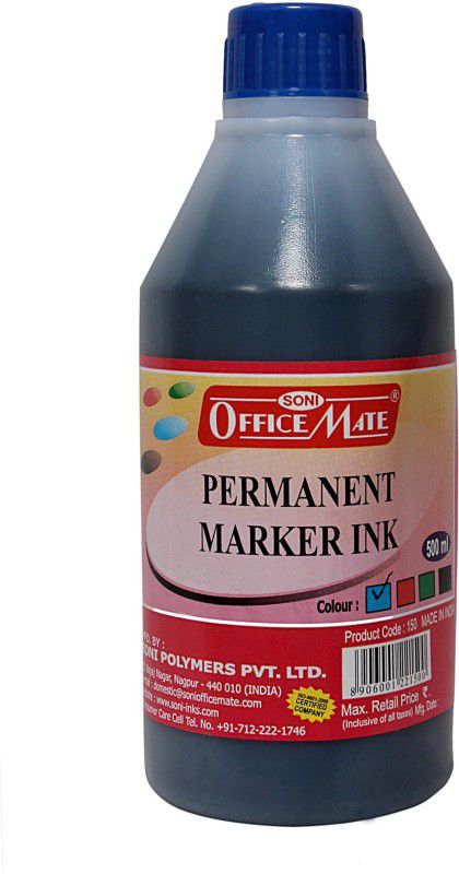 Soni Officemate PERMANENT MARKER INK - PACK OF 1 500 ml Marker Refill  (Blue)