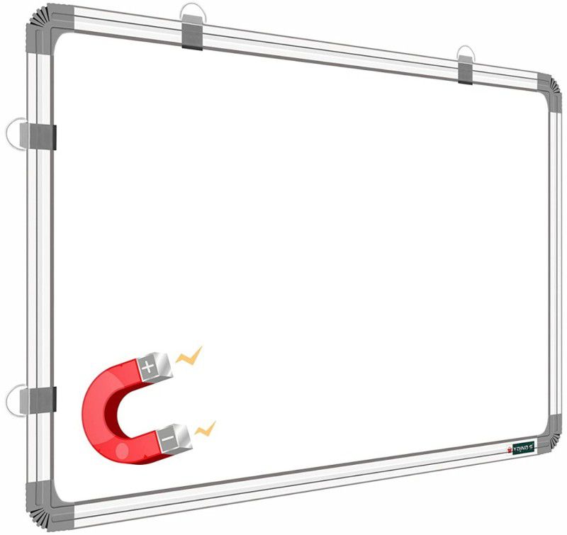 YAJNAS 2x3 feet Magnetic Whiteboard, Dry Erase Premium Melamine Magnetic Whiteboard for coaching (60 X 90 Centimeters, Pack of 1 item) White board  (90 cm x 60 cm)
