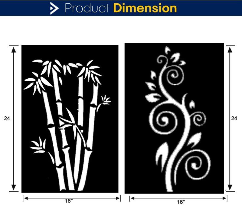 JAZZIKA Wall Stencils Pack of 2 Pattern Design- Bamboo & 