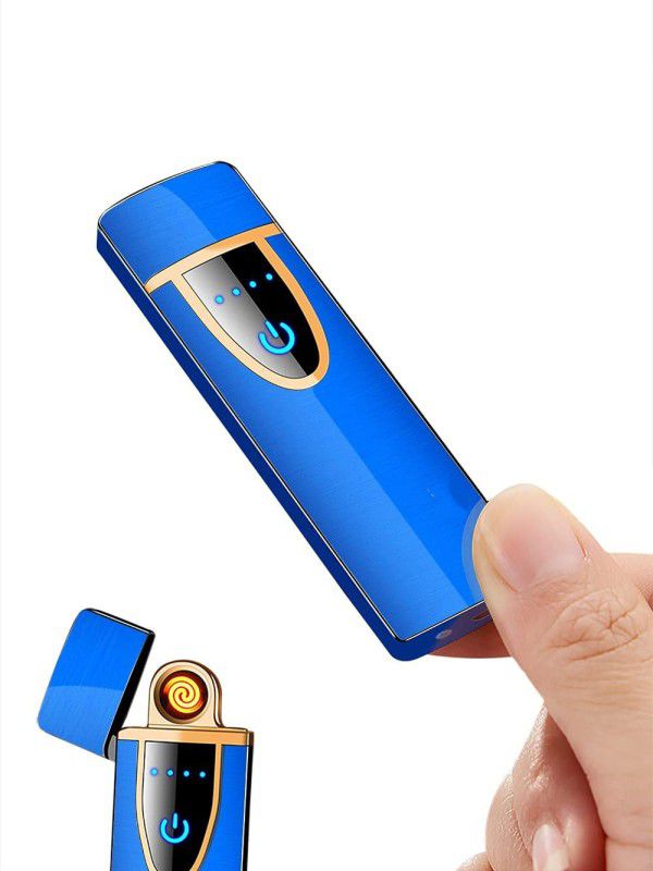 play run Electronic Lighter with Touch Sensor Rechargeable Flameless Pocket Lighter  (Blue)