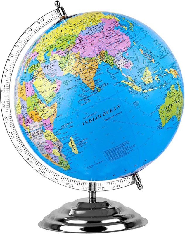 ALLURE Political Globe Desk Political World Globe  (8in Sky Blue)