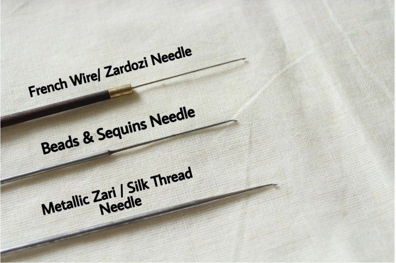 Awesome Store Designer Aari Embroidery Needles for Beading and Embroidery Work Purpose Hand Sewing Needle  (Knitting Needle Needle 0.5 MM Pack of 3)