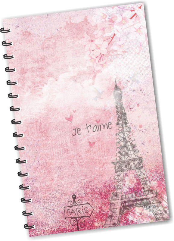 ESCAPER Pink Eiffel Tower Paris (RULED) Designer Diary, Journal, Notebook, Notepad A5 Diary Ruled 160 Pages  (Multicolor)