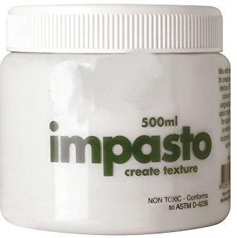 Gold Leaf Impasto Jar 500ml White, Mix With Acrylic Paint to Create Impesto Pastel Medium  (500 ml)
