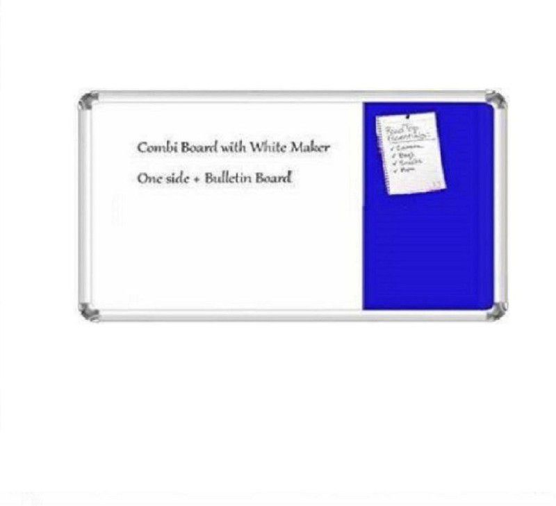 Naygt Combination Magnetic, pin board + whiteboard (Off Blue,white) combination board Bulletin Board for Home, Kids, Office and School (White,Off Blue) 2*1.5ft ( 45cm x 60cm)Pack of 1_AS13 combination board_f59 Bulletin Board  (White & Light Blue)
