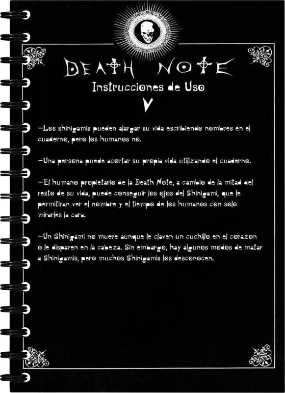 AmberCrafts DEATH NOTE INSTRUCTIONS Hardcover Address Book