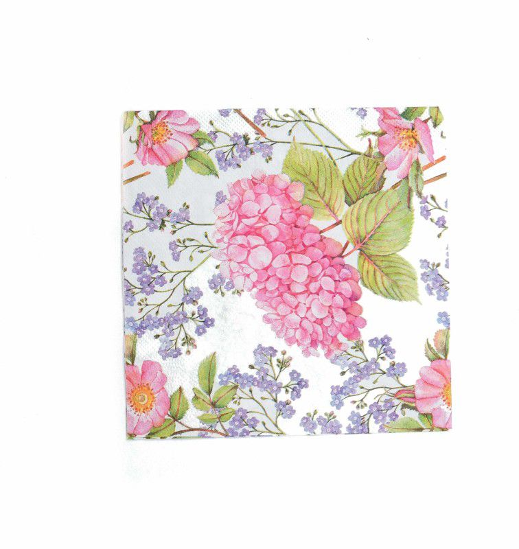 LITTLE BIRDIE DECOUPAGE NAPKIN BREEZY BLOSSOMS 13X13 INCH 3PLY 1PC (Pack Of 5) Gloss Finish Decoupage Medium  (2 g, Pack of 1)