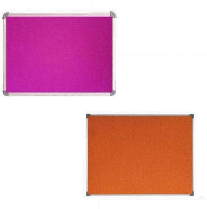 Naygt Combo pin_up_board Premium Material Notice Pin-up Board/Soft Board/Bulletin Board/Pin-up Display Board for Home, Office and School 2*3Ft, Orange & Pink pin_up_board Bulletin Board  (Orange & Pink)