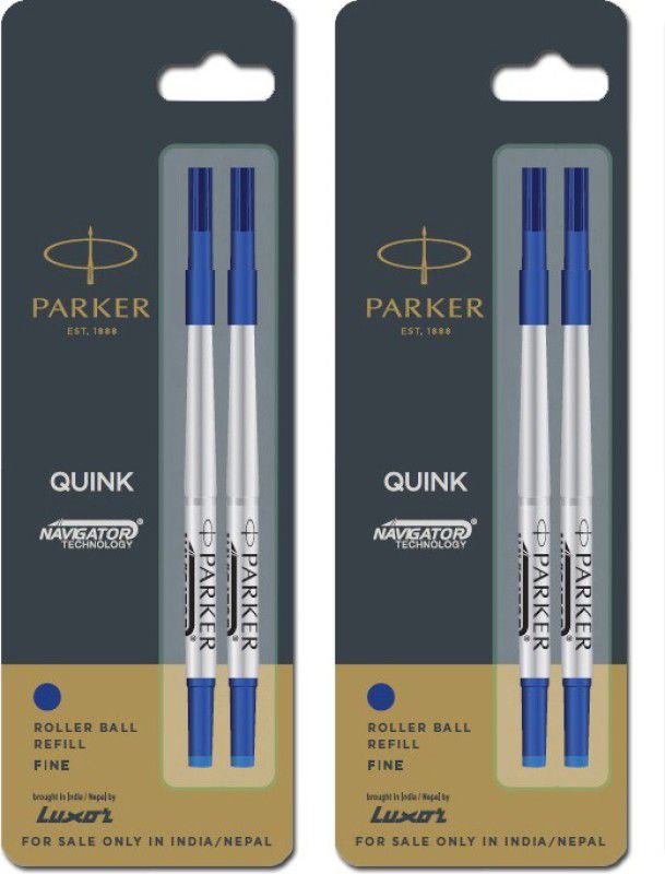 PARKER Navigator Roller Ball Pen Refills Blue ( 4 Refills ) Refill  (Pack of 2, Blue)