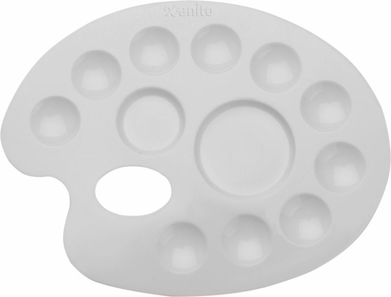 Xanito Plastic 12 Paint Wells Palettes  (Set of 1, White)