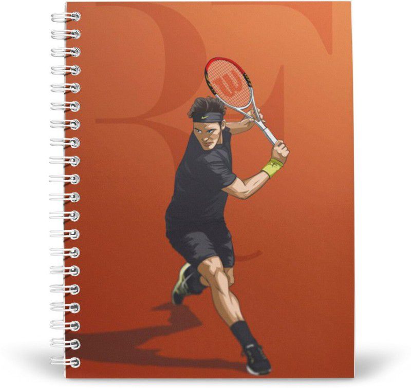 HeartInk Roger Federer A5 Notebook Ruled 100 Pages  (Orange)