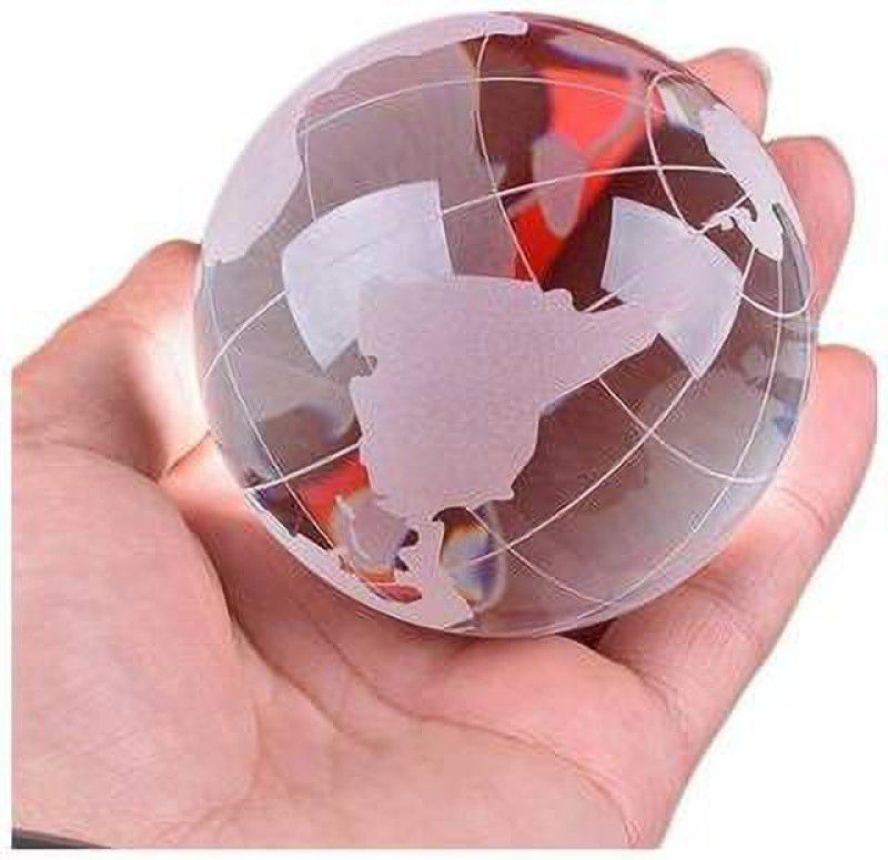 stupefying Crystal Globe Showpiece for Good Luck/Office Table Decor Desk & Table Globe World World Globe  (Standard Transparent)