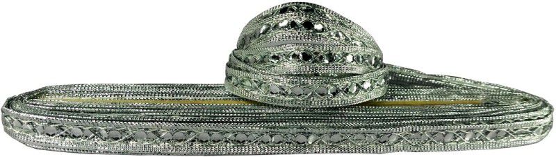 Stylewell CWG0197-01 (9 Mtr Long) Roll of Silver Gota Patti Embroidery Trim Lace Border (1 Cm Width) for Saree,suit,dresses Embellishment,fashion Designing,craftworks Lace Reel  (Pack of 1)