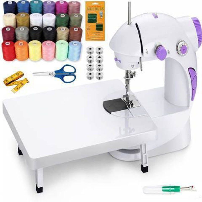 appigo 2022-Year Mini Portable Sewing Machine For Home Tailoring Foot Pedal, Adapter Sewing Needle Plate