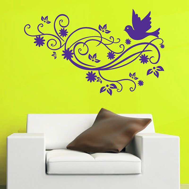 MMD DECORATION Feathery Flora DIY Reusable Wall Painting Stencil for Home Decoration Wall Stencil Stencil  (Pack of 1, Feathery Flora)