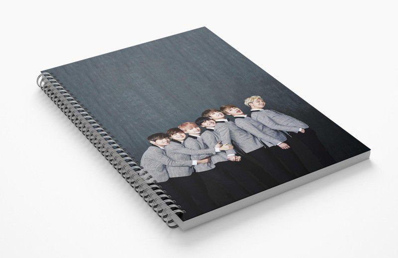 HeartInk BTS Bangtan Boys A5 Note Book Ruled 100 Pages  (Black)