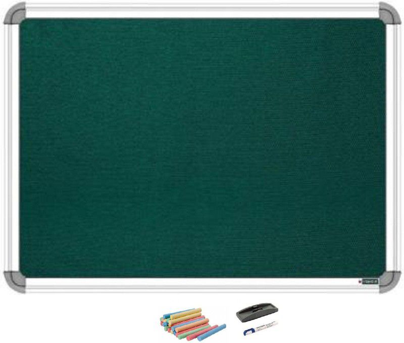 JS MART Non Magnetic 2X1.5 ft one Side White Marker and Back Side Chalk Board with Duster Marker Chalk Surface White, Green board JS-MARTCB-5045 White, Green board  (45 cm x 60 cm)