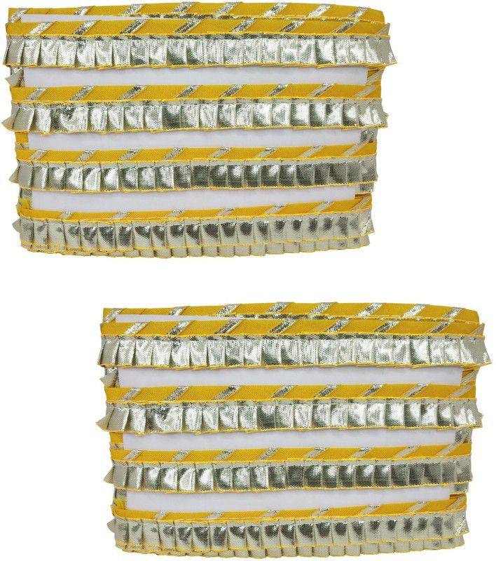 Stylewell CWG0278-001 Set of 2 (9 Mtr and 2cm Width) Yellow Piping Plates Gota Trim Laces and Borders Craft Material for Bridal Ethnic Wear Suits Sarees Falls Lehengas Dresses/apparel Designing Embellishment Lace Reel  (Pack of 2)