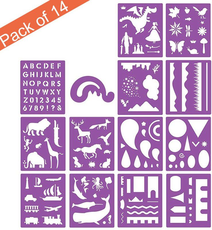 PATPAT FKF11-1AQM4YQ Plastic Stencils Stencil  (Pack of 14, 150 different patterns)