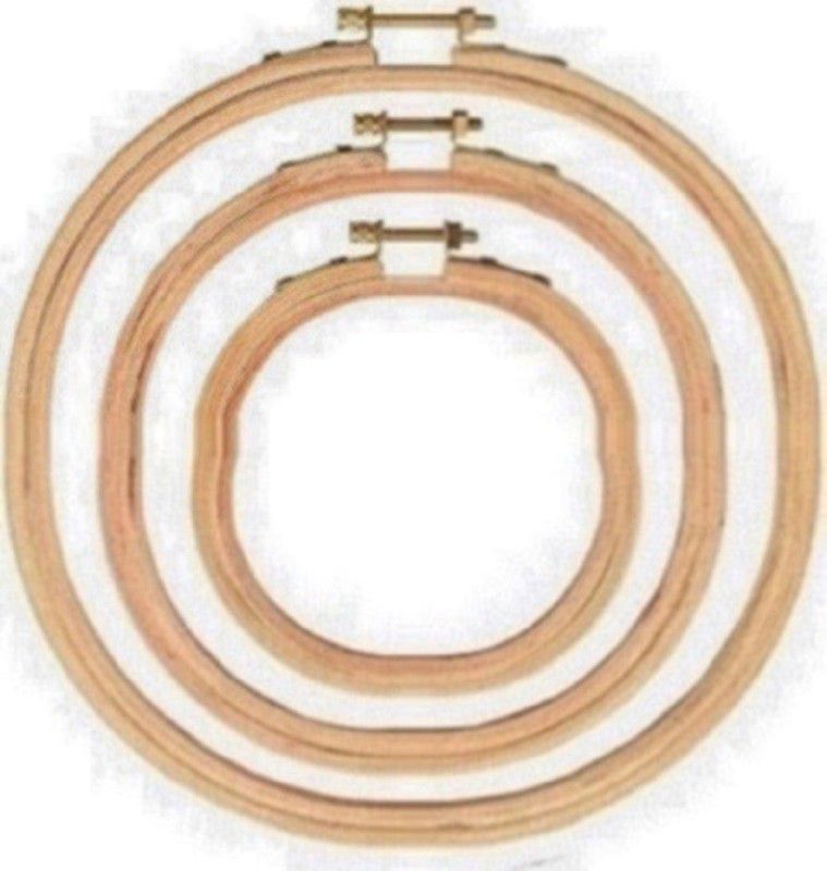 Sigmatech premium quality wooden embroideryhoop ring frame 5 ply brass screw set of 3 pieces size are i inches (6,8,10 Embroidery Frame  (Pack of 3)