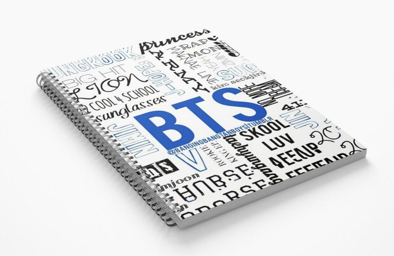 HeartInk BTS Bangtan Boys A5 Note Book Ruled 100 Pages  (White)
