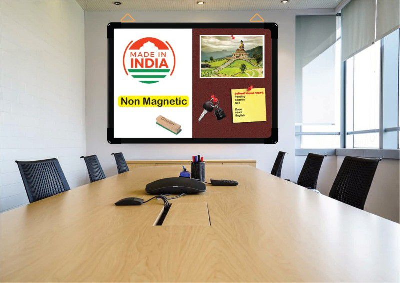 Naygt Magnetic Board /Pin Board/Bulletin Board/Soft Board for Home, School, Cork Bulletin Board  (white)