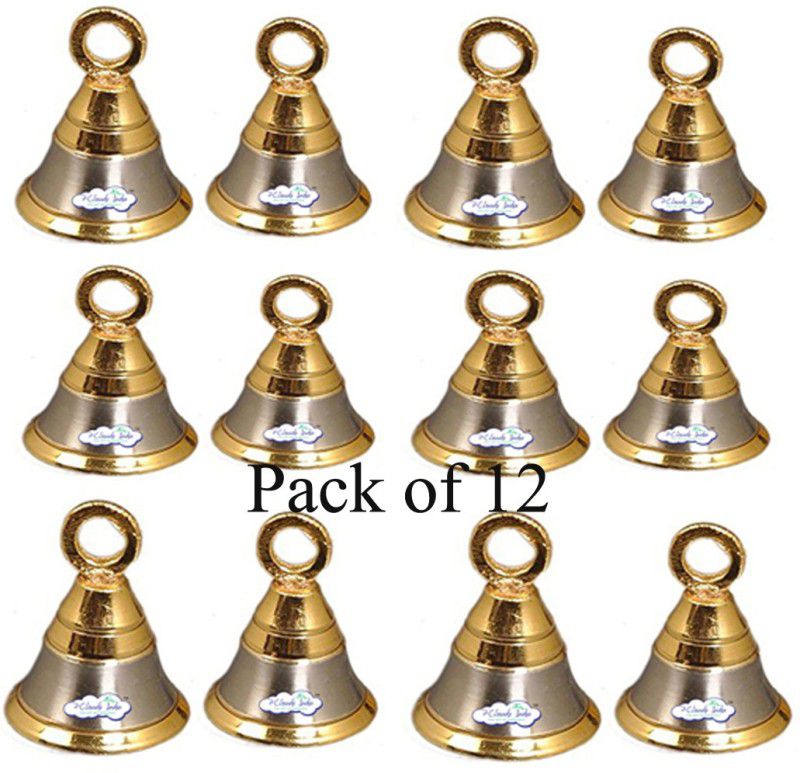 7 CLOUDS INDIA Brass Decorative Bell  (Gold, Pack of 12)