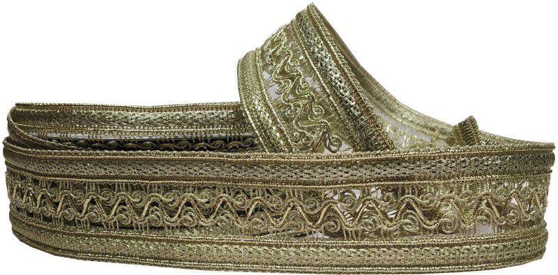 Uniqon CWG0084 (9 Mtr) Roll Of Light Golden Net/jaali Design Gota Patti Embroidery Trim Lace Border with 5.08 cm Width for Saree,suit,dresses Embellishment,fashion Designing,craftworks Lace Reel  (Pack of 1)