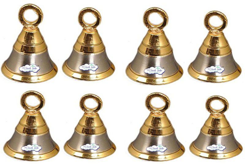7 CLOUDS INDIA Brass Decorative Bell  (Gold, Pack of 8)