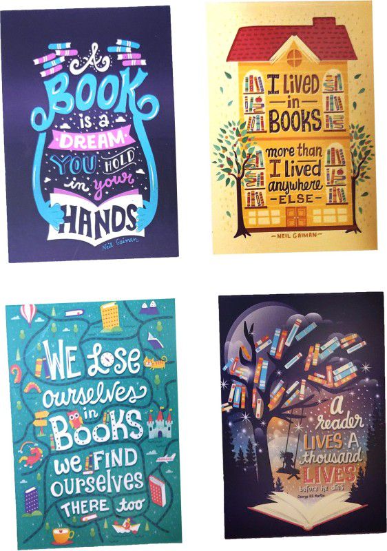 Macro Book world themed bookmarks set of 4 Magnetic Bookmark Bookmark  (Book world, Multicolor)