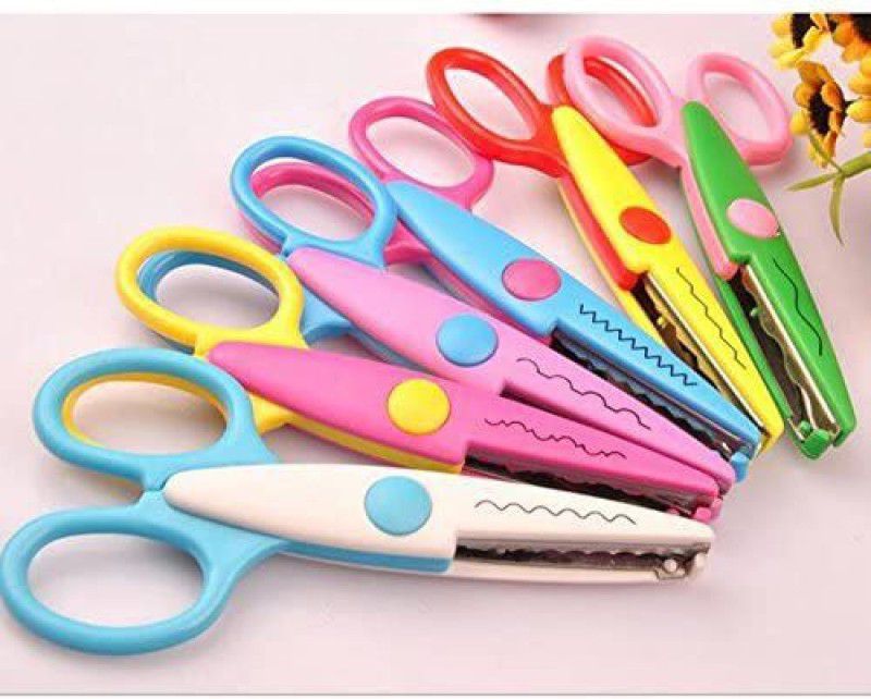 SMB ENTERPRISES 6pcs Kids Scissors for DIY Photo Album Handmade 6 Patterns Scissors Scissors  (Set of 6, Multicolor)
