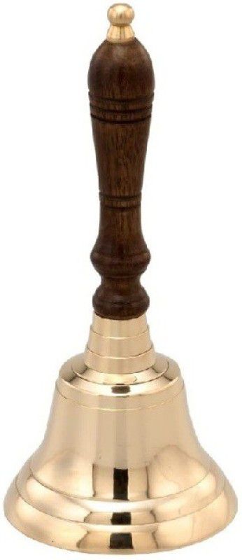 Utkarsh Brass Round Head Pooja Wooden Grip ( 2 No Regular Size ) Spiritual Puja Bell Ghanti, for Poojan Purpose Brass Pooja Bell  (Pack of 1)